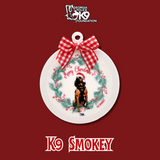 $12 Donation- Handmade Acrylic K9 Christmas Ornaments (Limited Time Only)