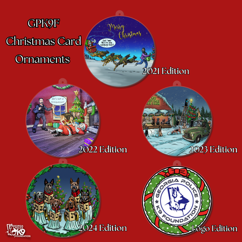 $14 Donation-Georgia Police K9 Foundation Christmas Card Design Collector Edition Ornament