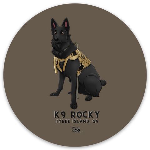 $5 Donation- K9 Rocky Circle Sticker
